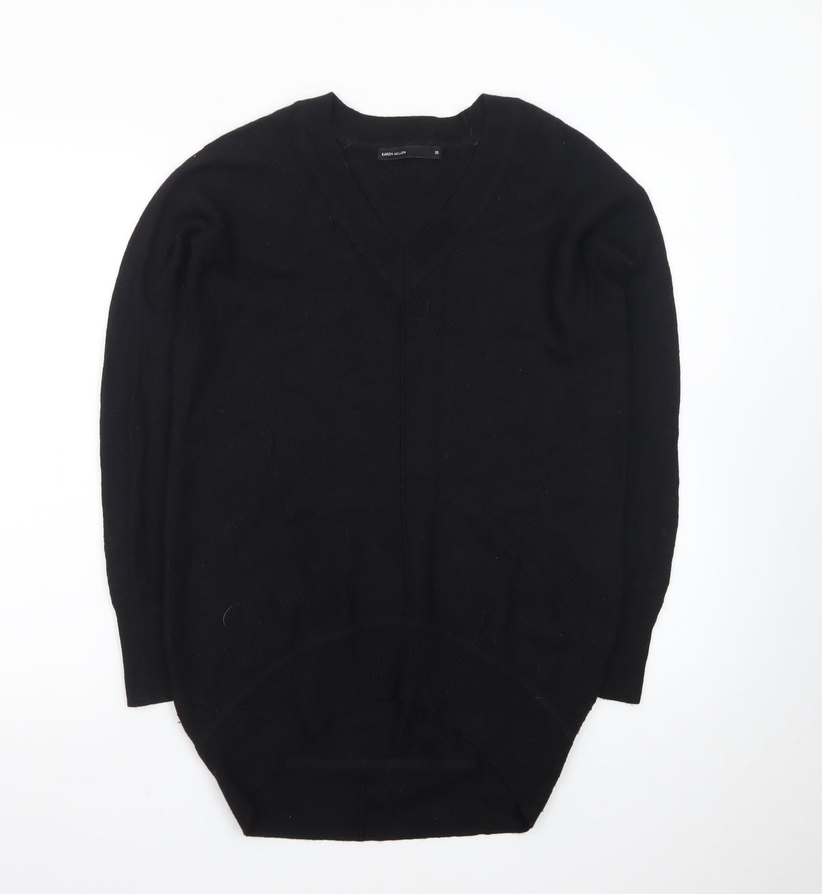 Karen Millen Women's Black XS V-Neck Knit Pullover Jumper
