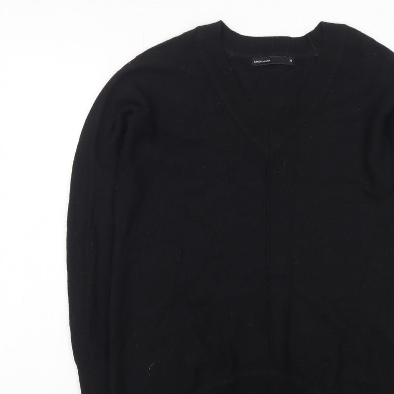 Karen Millen Women's Black XS V-Neck Knit Pullover Jumper