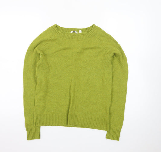 Uniqlo Womens Green Wool Crew Neck Pullover Jumper M