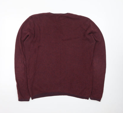Jack & Jones Men's Red Knit Pullover Jumper Size M