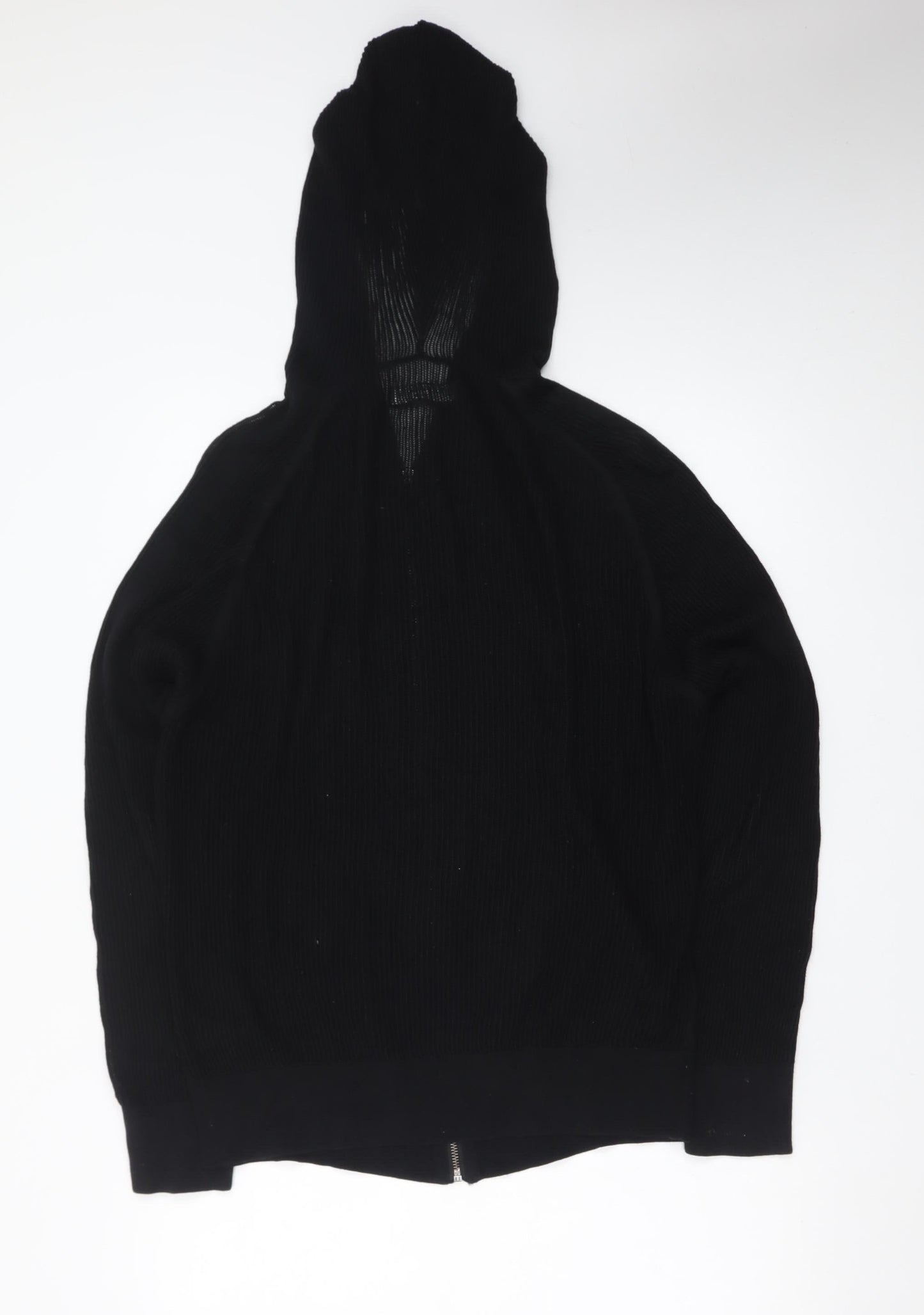 AllSaints Men's Black Full Zip Hooded Cotton Jumper - Size M