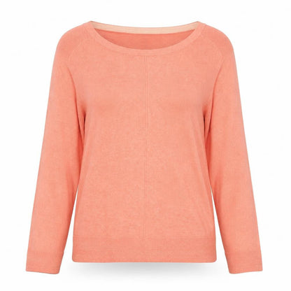 White Stuff Women's Pink Cotton Crew Neck Jumper Size 14