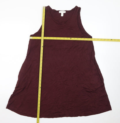 H&M Womens Burgundy Tank Dress M Sleeveless Jersey Casual