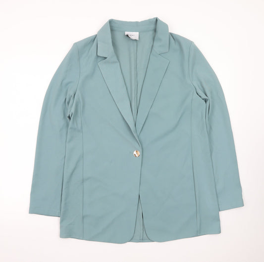 Next Women Blue Single Breasted Blazer Jacket Size 14 Polyester Blend