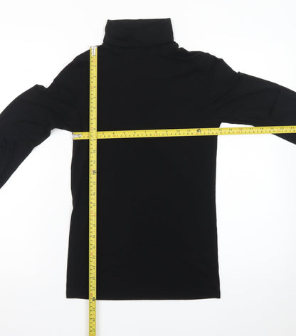 Marks and Spencer Women Black Roll Neck Long Sleeve Heatgen Top Size 14