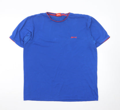 Slazenger Men's Blue Short Sleeve Cotton T-Shirt Size M