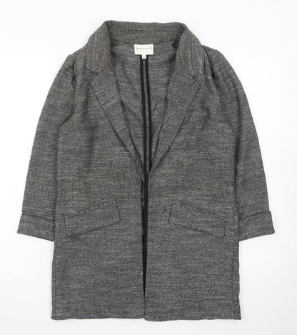 Warehouse Women Grey Longline Knit Cardigan Size 10