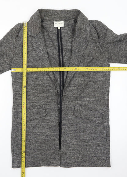 Warehouse Women Grey Longline Knit Cardigan Size 10