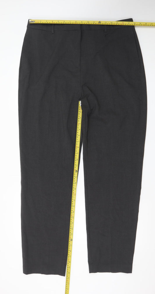 Marks and Spencer Women Charcoal Size 18 Long Dress Trousers