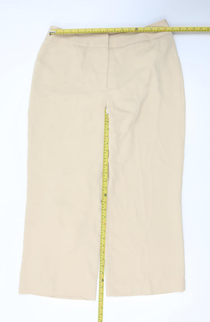 Artigiano Women's Beige Size 16 Straight Dress Trousers