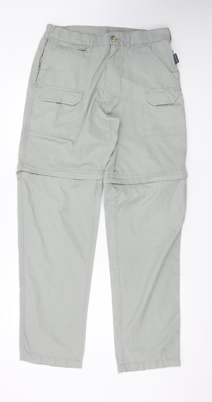 Regatta Men's Grey Convertible Cargo Trousers 32W 33L Lightweight Outdoor