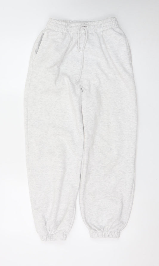 Zara Women’s Grey Fleece Sweatpants S Elastic Waist Casual