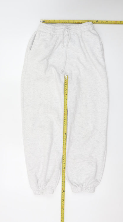 Zara Women’s Grey Fleece Sweatpants S Elastic Waist Casual