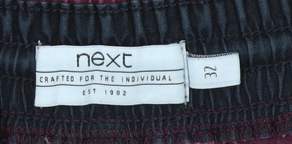 Next Men Red Cargo Shorts Size 32 Elastic Waist Drawstring