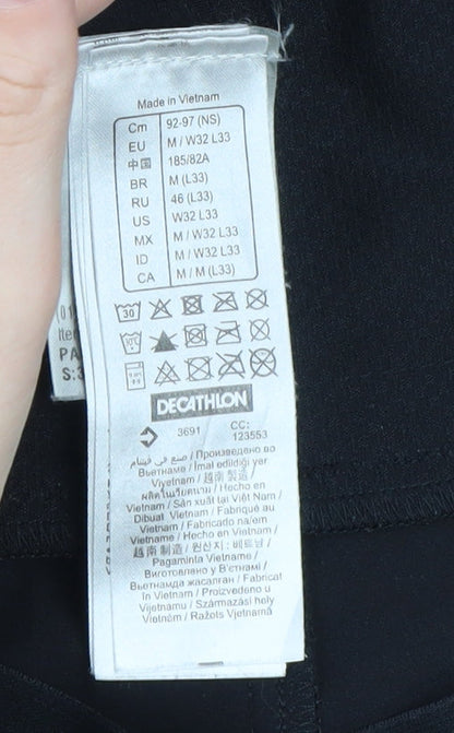 Decathlon Men's Black M Jogger Trousers with Pockets Stretch