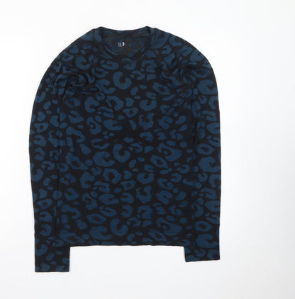 Sweaty Betty Womens Blue Animal Print Long Sleeve Top Size S