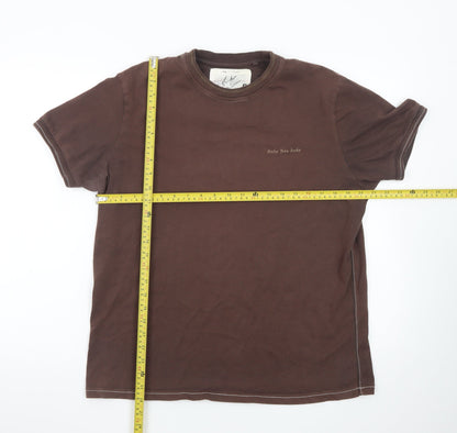 Rocha John Rocha Men's Brown Cotton Crew Neck T-Shirt Size L