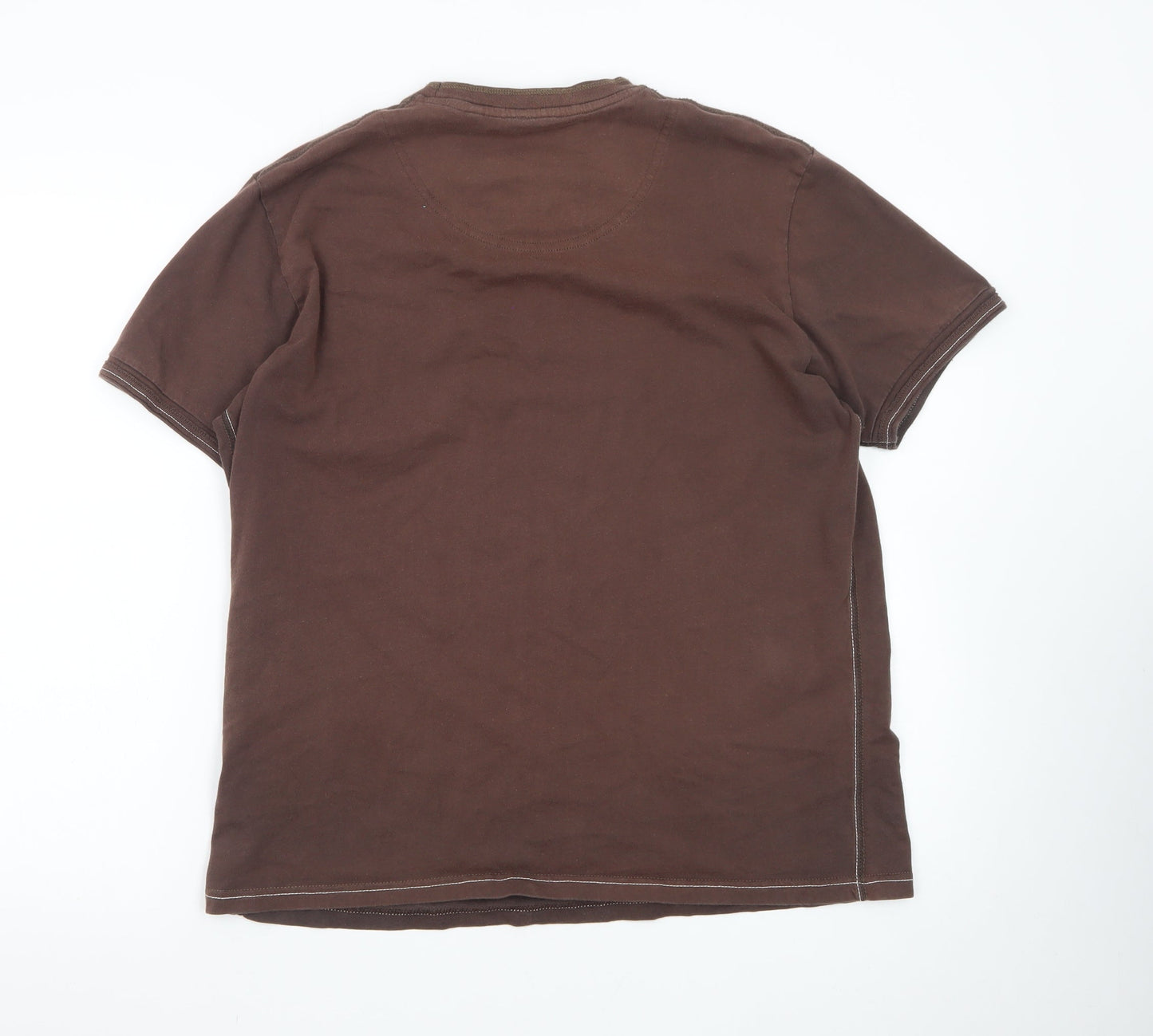 Rocha John Rocha Men's Brown Cotton Crew Neck T-Shirt Size L