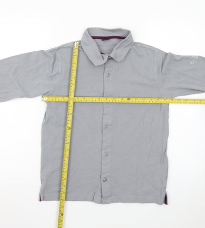 Cotton Traders Men's Grey Long Sleeve Polo Shirt XS Classic Fit