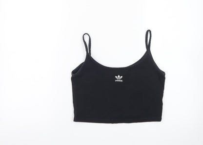 Adidas Womens Black Cropped Camisole Tank Top UK 8