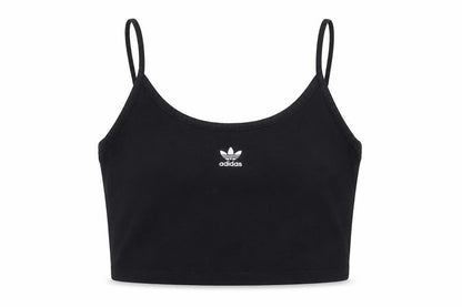 Adidas Womens Black Cropped Camisole Tank Top UK 8