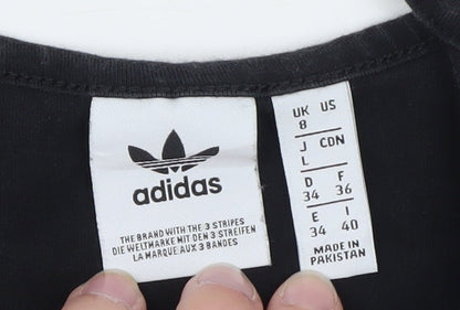 Adidas Womens Black Cropped Camisole Tank Top UK 8