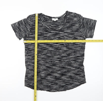 Reiss Women's Black Striped Jersey T-Shirt Size S