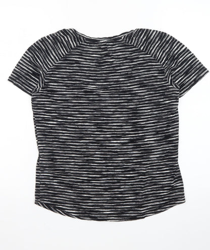 Reiss Women's Black Striped Jersey T-Shirt Size S
