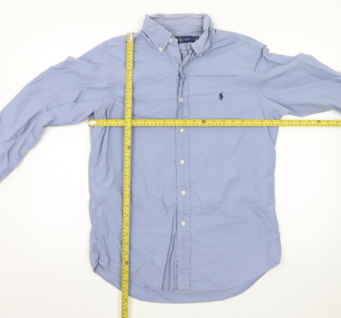 Ralph Lauren Men's Blue Button-Down Oxford Shirt Size M Long Sleeve