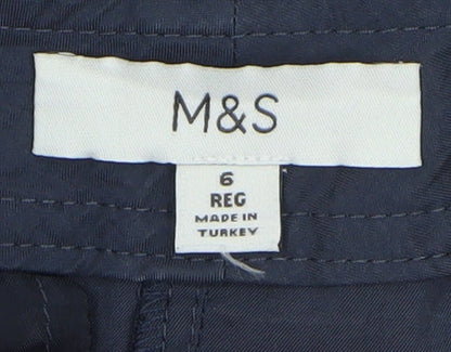 Marks and Spencer Women's Navy Cargo Trousers Size 6 Regular