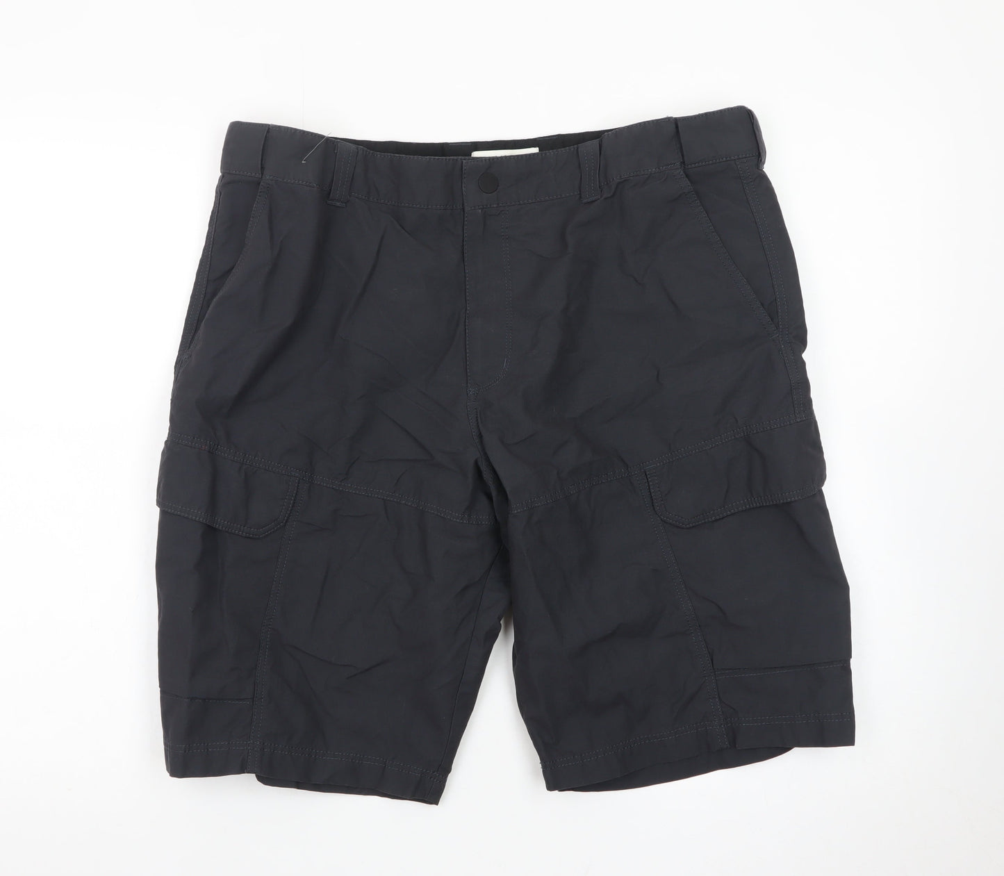 Marks and Spencer Men's Black Cargo Shorts 36in Regular Fit