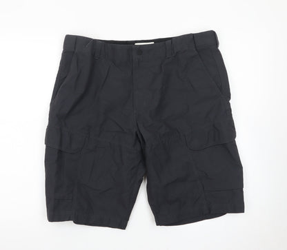 Marks and Spencer Men's Black Cargo Shorts 36in Regular Fit
