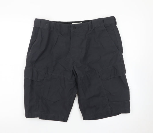 Marks and Spencer Men's Black Cargo Shorts 36in Regular Fit