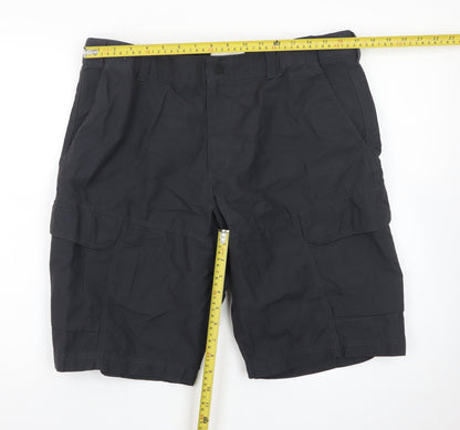Marks and Spencer Men's Black Cargo Shorts 36in Regular Fit