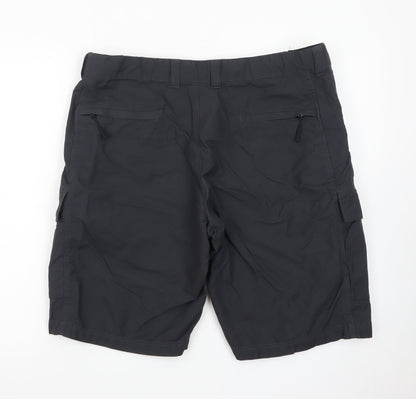Marks and Spencer Men's Black Cargo Shorts 36in Regular Fit