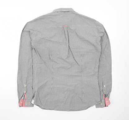 Joules Men's Grey Check Cotton Long Sleeve Button-Up Shirt XS