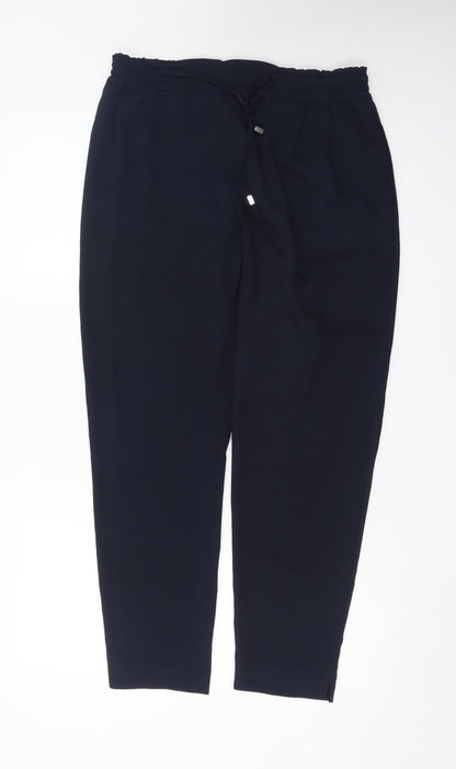 Zara Basic Men's Black Elastic Waist Tapered Trousers M