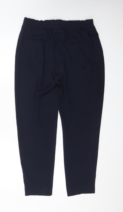 Zara Basic Men's Black Elastic Waist Tapered Trousers M
