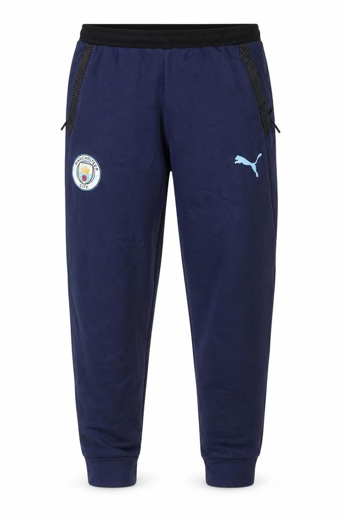Front view of Puma Teens Blue Jogger Trousers Manchester City L