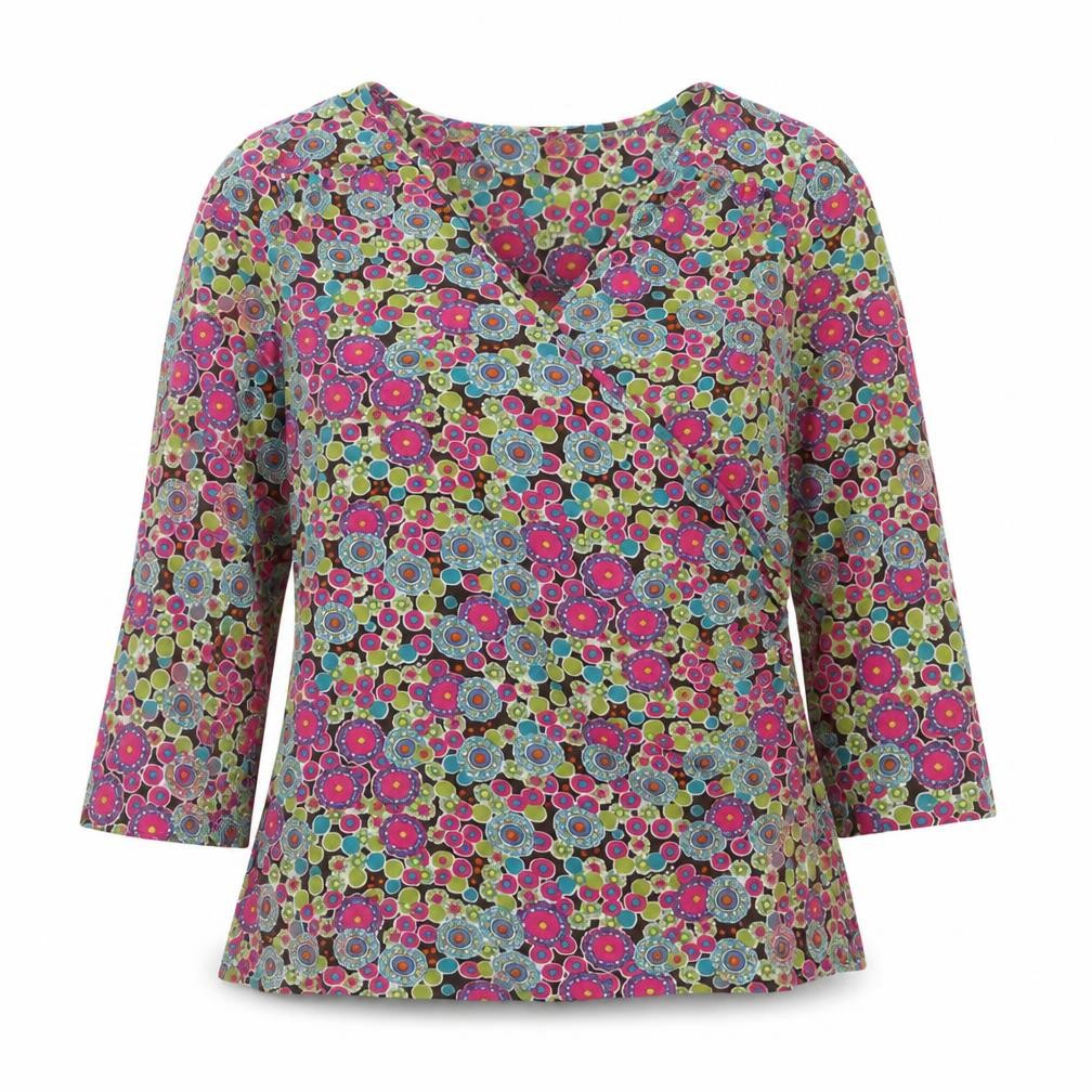 EAST Women's Multicoloured Floral Wrap Blouse Size 14