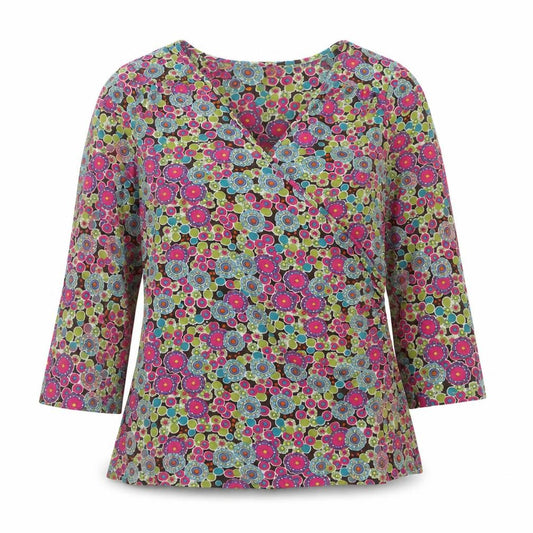 EAST Women's Multicoloured Floral Wrap Blouse Size 14