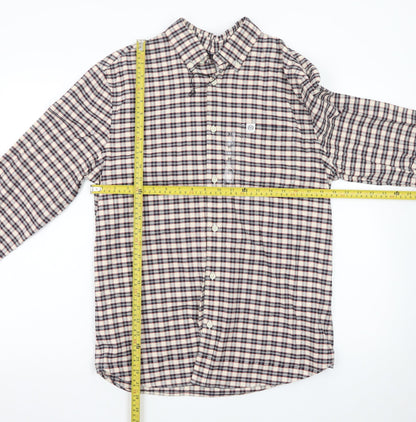 Marks and Spencer Men's Beige Check Long Sleeve Regular Fit Shirt M