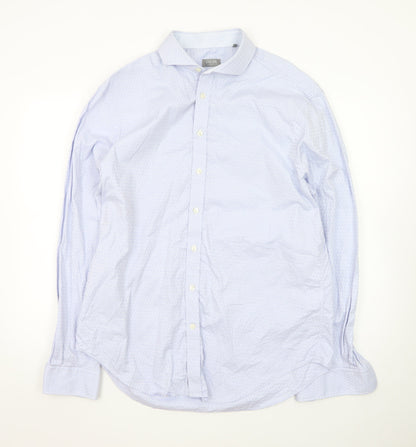 Jaeger Men's Blue Regular Fit Long Sleeve Dress Shirt 16.5in Collar