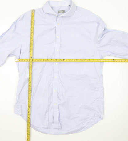 Jaeger Men's Blue Regular Fit Long Sleeve Dress Shirt 16.5in Collar