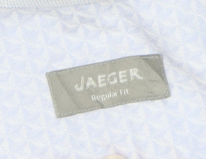Jaeger Men's Blue Regular Fit Long Sleeve Dress Shirt 16.5in Collar