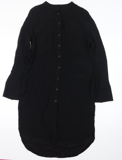 Marks and Spencer Women Black Size 10 Shirt Dress Long Sleeve