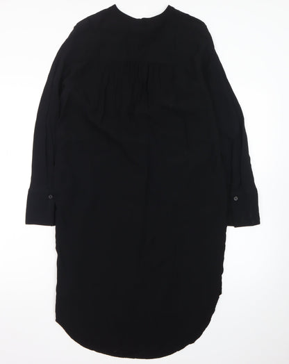 Marks and Spencer Women Black Size 10 Shirt Dress Long Sleeve