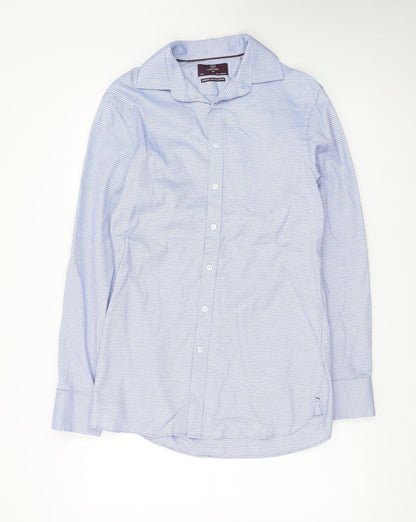 Marks and Spencer Men's Blue Slim Fit Luxury Cotton Formal Shirt 14.5in