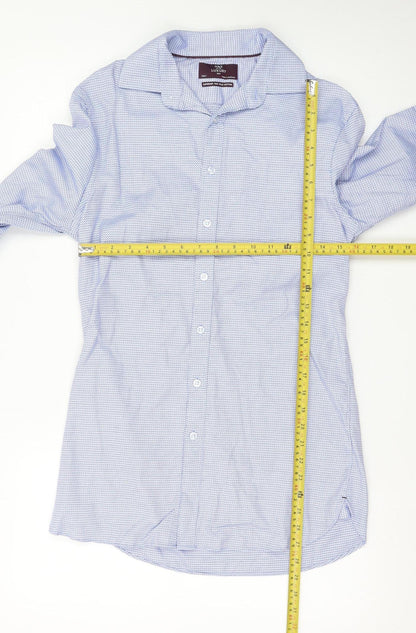 Marks and Spencer Men's Blue Slim Fit Luxury Cotton Formal Shirt 14.5in