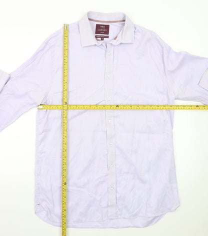 Marks and Spencer Men's Lilac Tailored Luxury Cotton Dress Shirt 16.5in 42cm